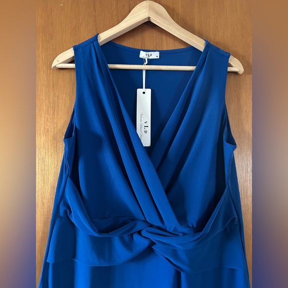 Chic Blue Midi Dress - Picture 2 of 2